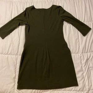 Express Olive Green Sheath Dress w/Zippers Medium